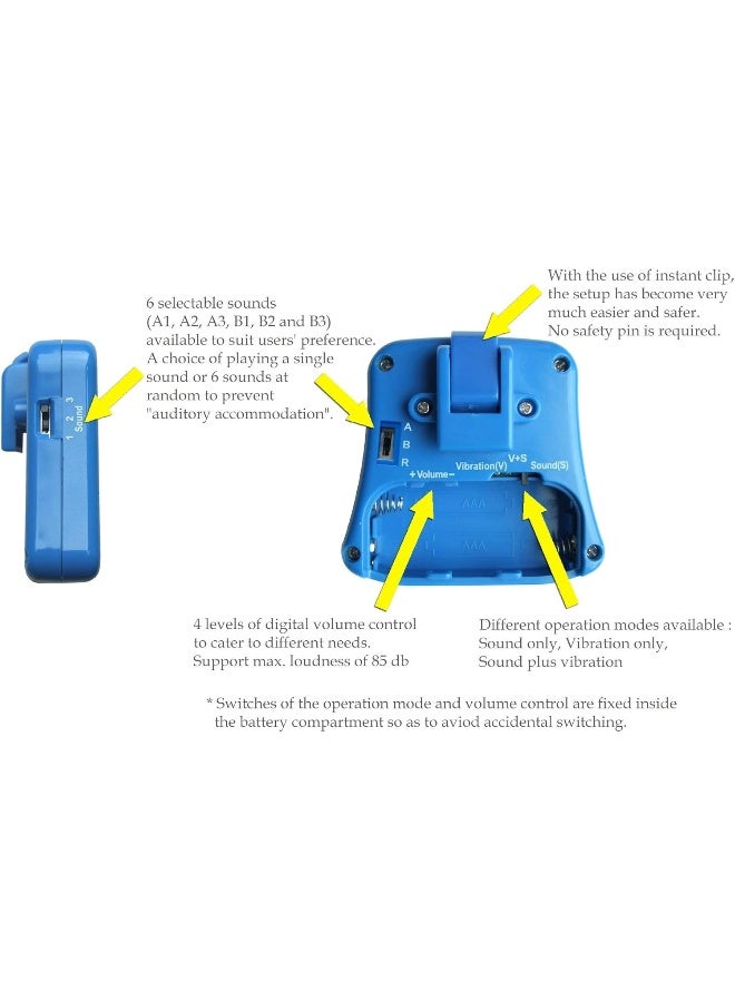 DRYEASY Bedwetting Alarm With Volume Control 6 Selectable Sounds And Vibration - Image 3